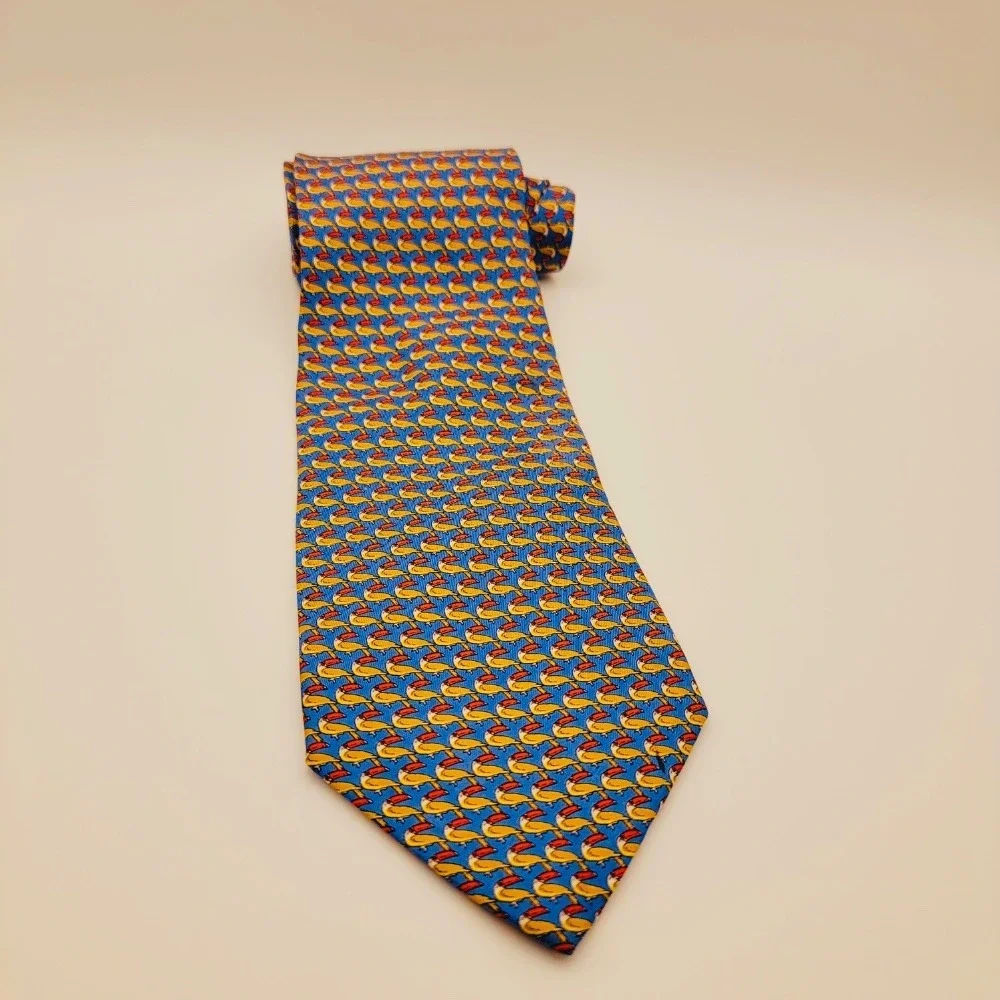 Barneys New York Novelty Necktie Silk Bird Print Business‎ Career